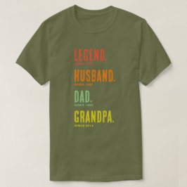 T-shirt Légendaire Mari Papa Grand-père Depuis