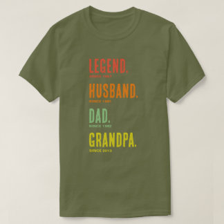T-shirt Légendaire Mari Papa Grand-père Depuis