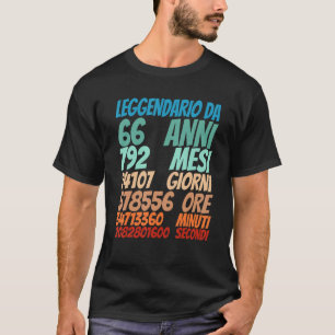 T-shirt Légendaire Pour 66 Ans 66e Anniversaire Femmes Hom