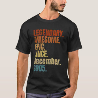 T-shirt Légendaire Rétro Depuis Décembre 2005 T Chemise 14