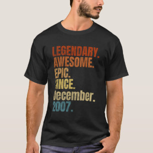 T-shirt Légendaire Rétro Depuis Décembre 2007 T Chemise 12