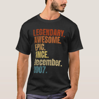 T-shirt Légendaire Rétro Depuis Décembre 2007 T Chemise 12