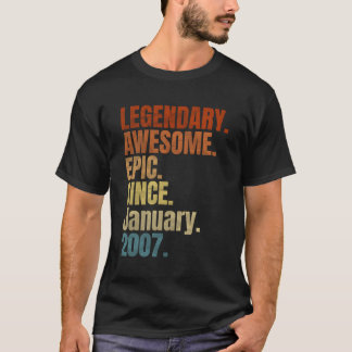 T-shirt Légendaire Rétro Depuis Janvier 2007 T Chemise 12