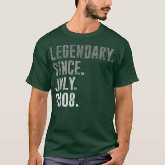 T-shirt Legendary since July 2008 14th birthday vintage 20