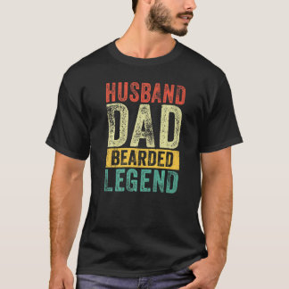 T-shirt Légende Barbu Papa Mari Pour Fête Des Pères