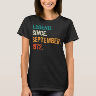 T-shirt Légende Cadeau 50 ans depuis septembre 1972 50e