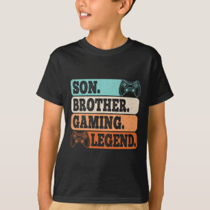 T-shirt Légende de jeu vidéo de frère de fils Jeu rétro 