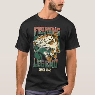 T-shirt Légende de la pêche Truite Bass Pêcheur depuis 196