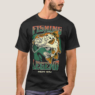 T-shirt Légende de la pêche Truite Bass Pêcheur depuis 197