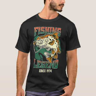 T-shirt Légende de la pêche Truite Pêcheur de bar depuis 1