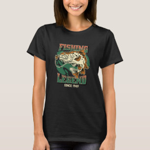 T-shirt Légende de la pêche Truite Pêcheur de bar depuis 1