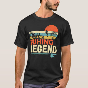 T-shirt Légende de pêche Papa Mari Filleul Homme Papa Fils
