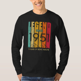 T-shirt Légende Depuis 1951 71 Ans D'Être Awesome