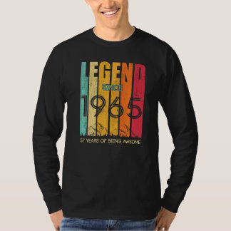 T-shirt Légende Depuis 1965 57 Ans D'Être Awesome