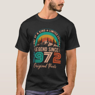 T-shirt Légende Depuis 1972 Anniversaire Rétro Né En 1972