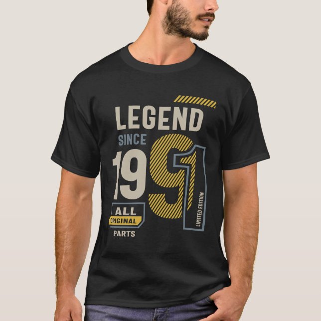 T-shirt Légende depuis 1991 32 anniversaire (Devant)