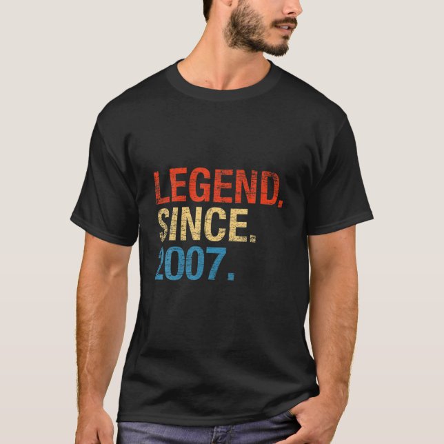 T-shirt Légende Depuis 2007 Ans Cadeaux 14E Anniversaire (Devant)