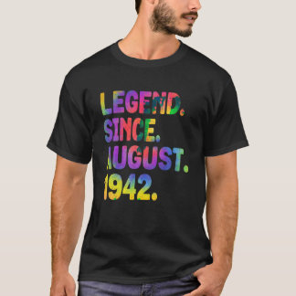 T-shirt Légende depuis août 1942 81 Ans Tie Dye 81e