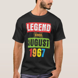 T-shirt Légende Depuis Août 1967 Joyeux Anniversaire 56 An