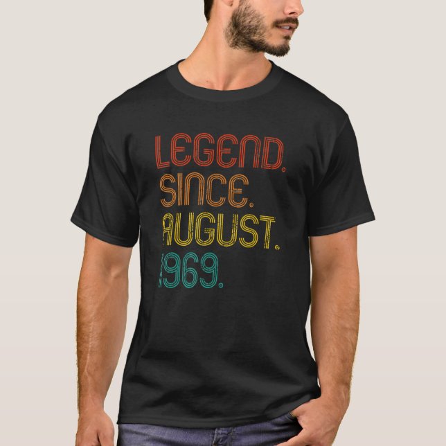 T-shirt Légende depuis août 1969 Rétro 53 Ans 53ème B (Devant)