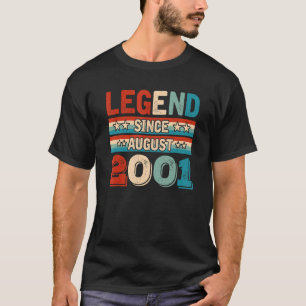 T-shirt Légende depuis août 2001 Rétro 21 ans 21e B