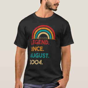 T-shirt Légende Depuis Août 2004 18ème Anniversaire Né En