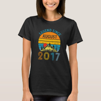 T-shirt Légende depuis août 2017 5e anniversaire Vintage 5
