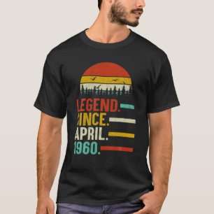 T-shirt Légende Depuis Avril 1960 60E Anniversaire 60 Ans