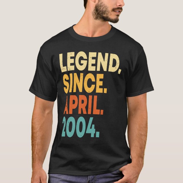 T-shirt Légende depuis avril 2004 19e anniversaire 19 ans  (Devant)