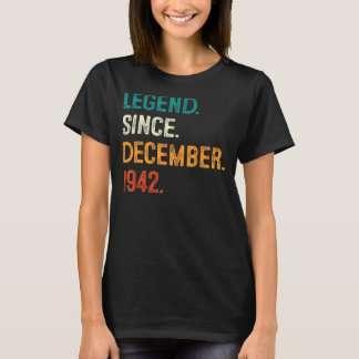 T-shirt Légende depuis décembre 1942 80ème Anniversaire 80