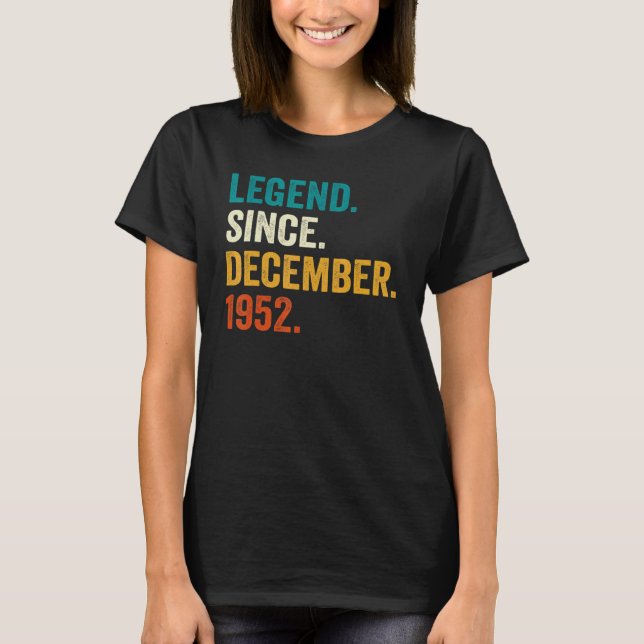 T-shirt Légende depuis décembre 1952 70e anniversaire 70 a (Devant)
