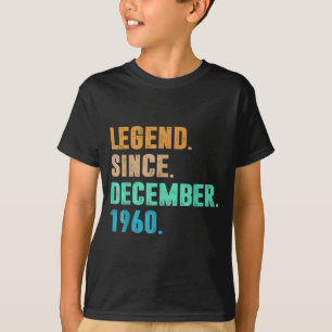 T-shirt Légende depuis décembre 1960 Naissance d'anniversa