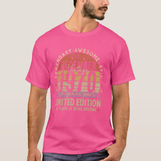 T-shirt Légende depuis décembre 1970 Rétro 54e anniversair
