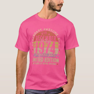 T-shirt Légende depuis décembre 1974 Retro 50th Birthday M