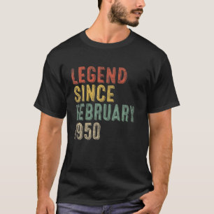 T-shirt Légende Depuis Février 1950 72E Anniversaire Cadea