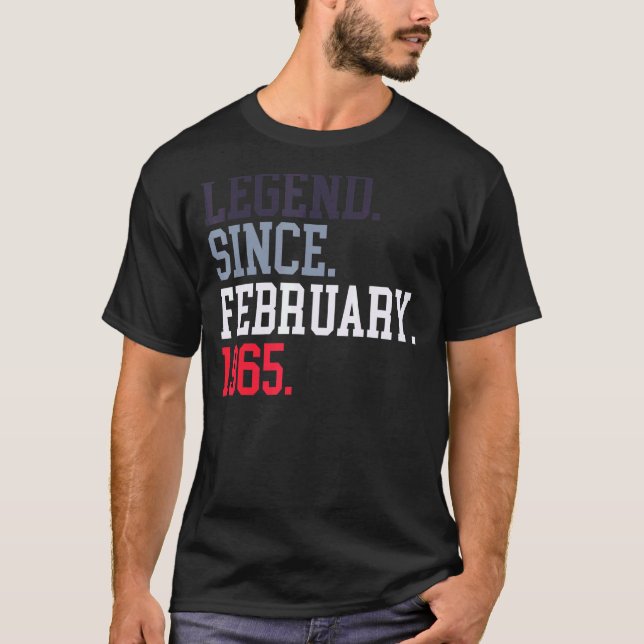 T-shirt Légende Depuis Février 1965 Pour Hommes Femmes Fév (Devant)