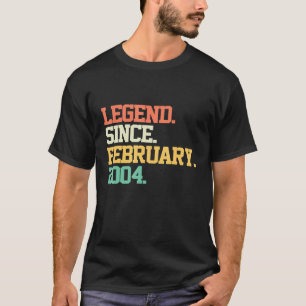 T-shirt Légende depuis février 2004 18e anniversaire 18 an