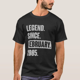 T-shirt Légende depuis février 2005 - Cadeaux de 17 ans 17