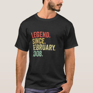 T-shirt Légende depuis février 2008 15 Ans Cadeaux 15e