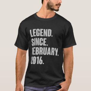 T-shirt Légende Depuis Février 2016 - 6 Ans Cadeau 6E B