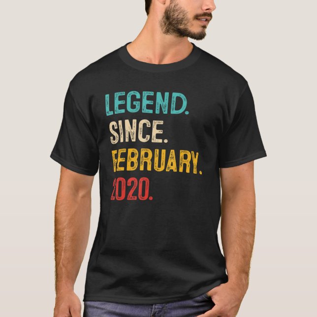 T-shirt Légende depuis février 2020 3e cadeau d'anniversai (Devant)