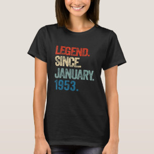 T-shirt Légende depuis janvier 1953 70 ans 70e anniversair