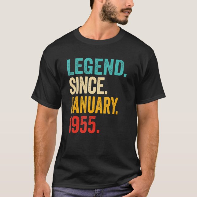 T-shirt Légende depuis janvier 1955 68 Ans 68ème anniversa (Devant)