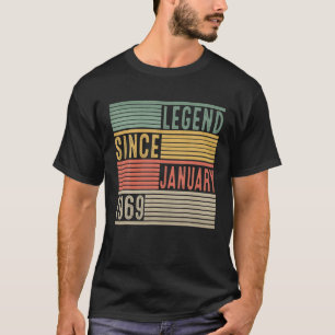 T-shirt Légende Depuis Janvier 1969 53E Anniversaire 53 An