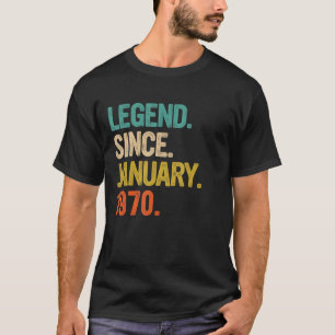 T-shirt Légende depuis janvier 1970 53 Ans 53e Naissance