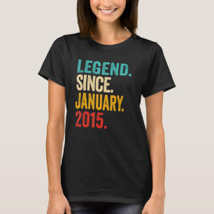 T-shirt Légende depuis Janvier 2015 8 Ans 8ème Anniversair