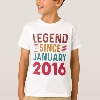 T-shirt Légende depuis janvier 2016 Anniversaire Vintage