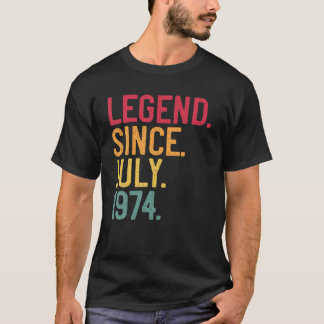 T-shirt Légende Depuis Juillet 1974 47E Anniversaire 47 An