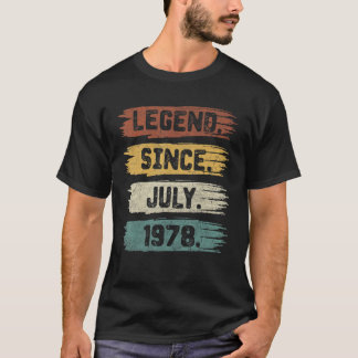 T-shirt Légende depuis juillet 1978 44 Ans 44e Anniversair