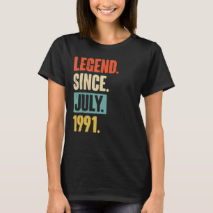 T-shirt Légende depuis juillet 1991 31 ans 31e anniversair